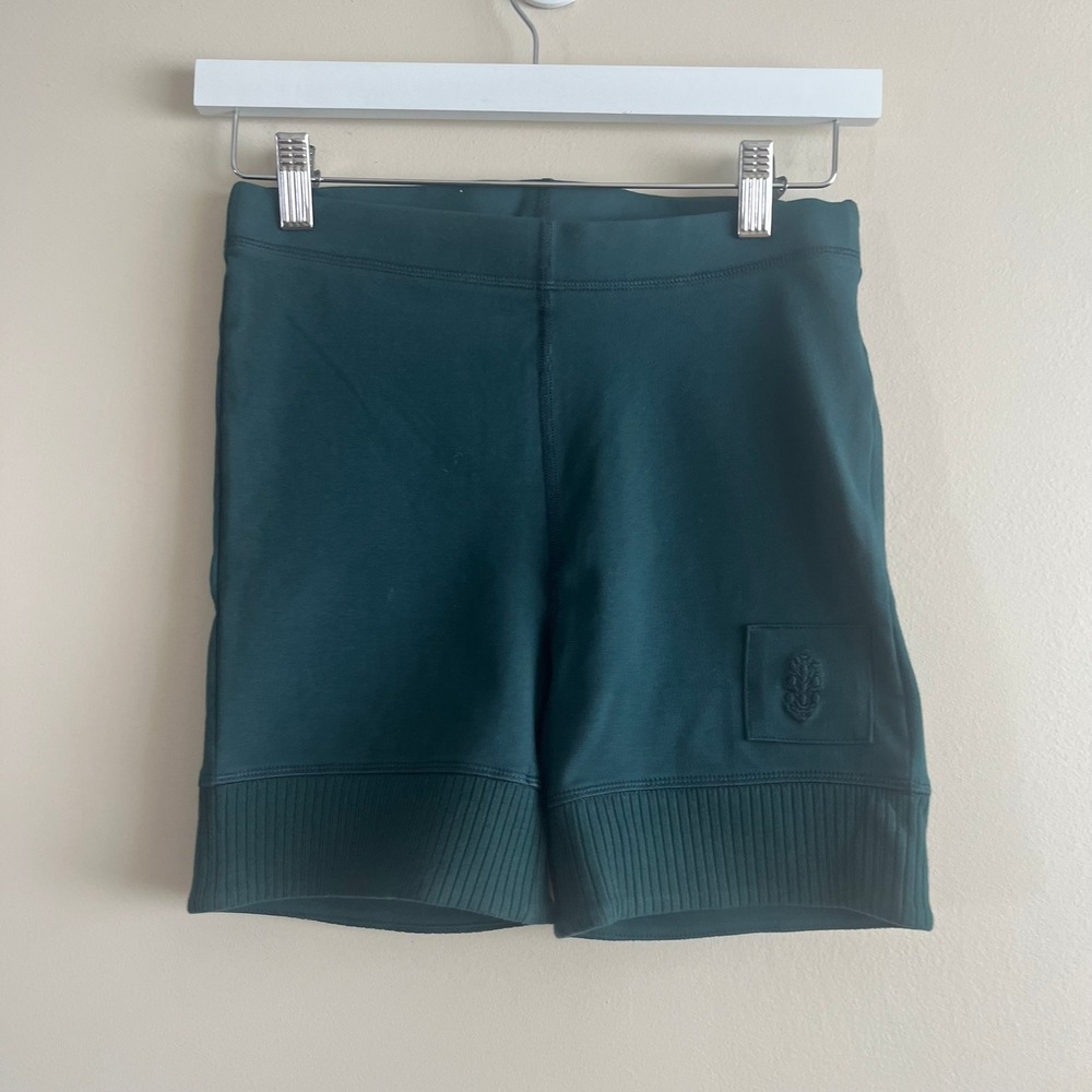 Free People Movement Never Better Bike Shorts Dark Green Ribbed Hem Size S